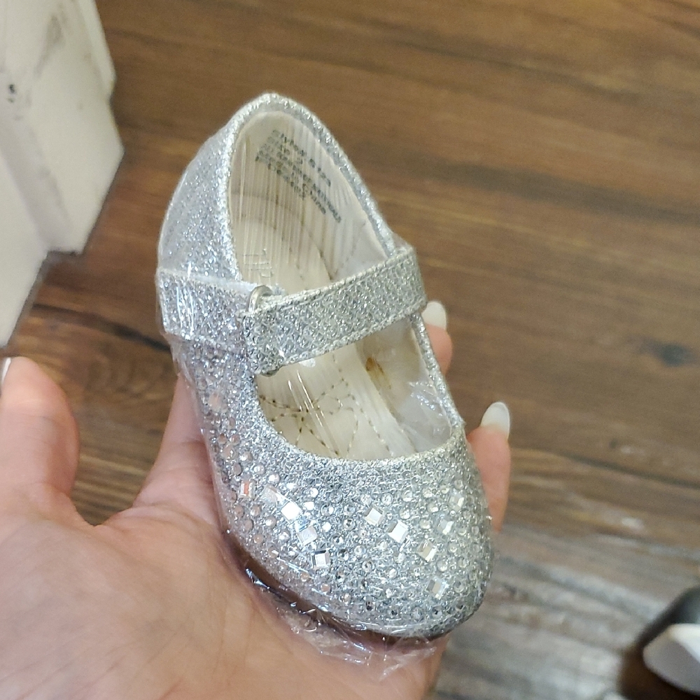 Sparkly Silver Kids' Mary Jane Shoes